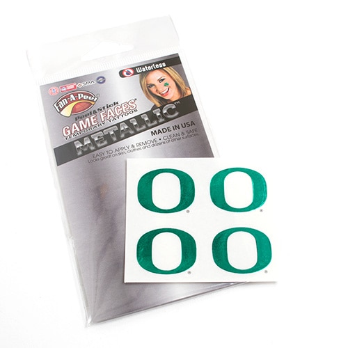 Classic Oregon O, Face Tattoo, Green